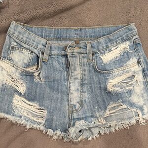 Carmar Light Blue Distressed Jean Shorts